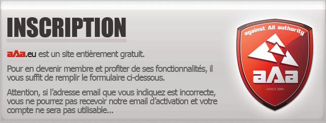 Inscription sur aAa.eu